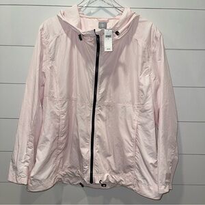 GAP Fit Women's Soft Pink Utility Windbreaker Hooded Jacket Size XXL NWT